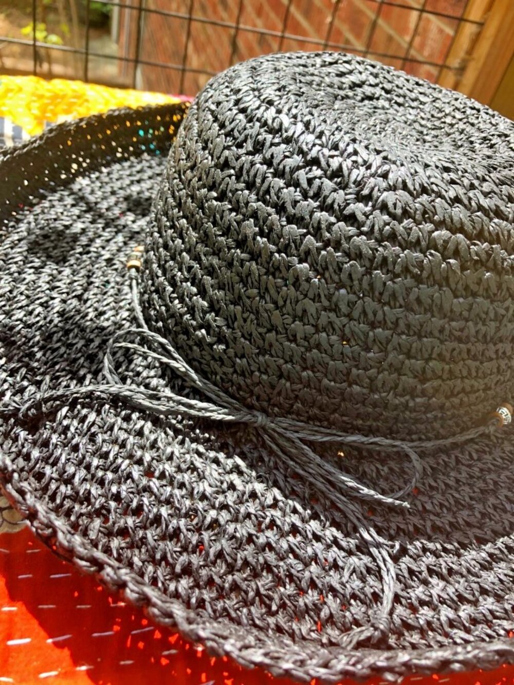 Sun N Sand Women’s Black Sun Hat W/ Beaded Band Adjustable - Picture 5 of 16